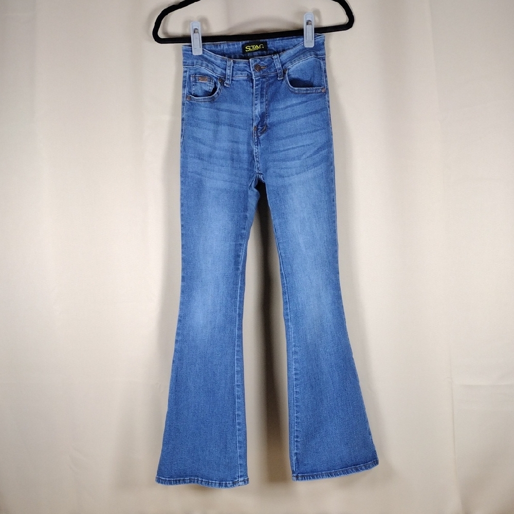 Stag Bold  Blue Flare Stretchy Denim Cotton Casual Spandex Streetwear Jeans
